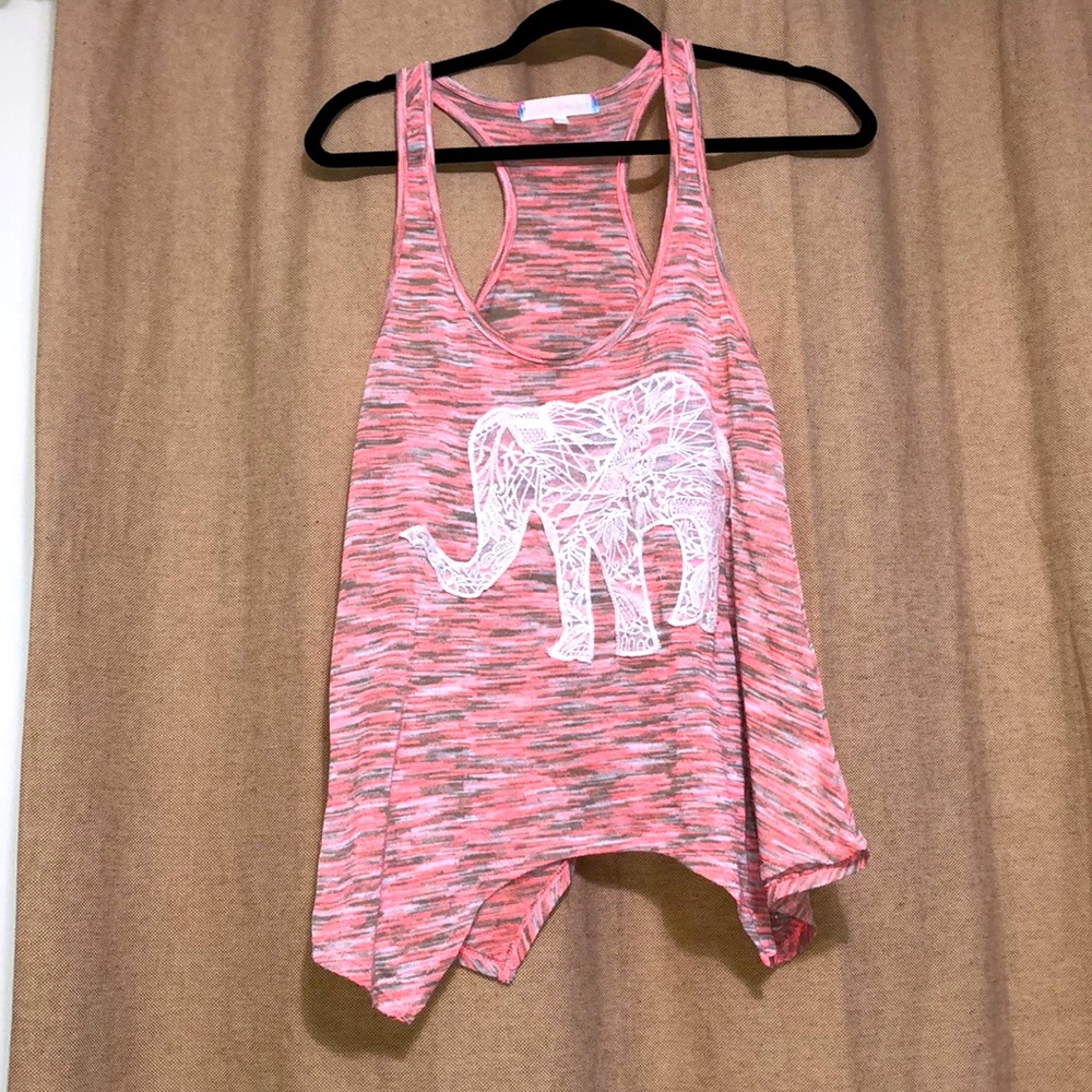 Tank Top with Lace Elephant detail Large